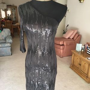 Black sequence party dress